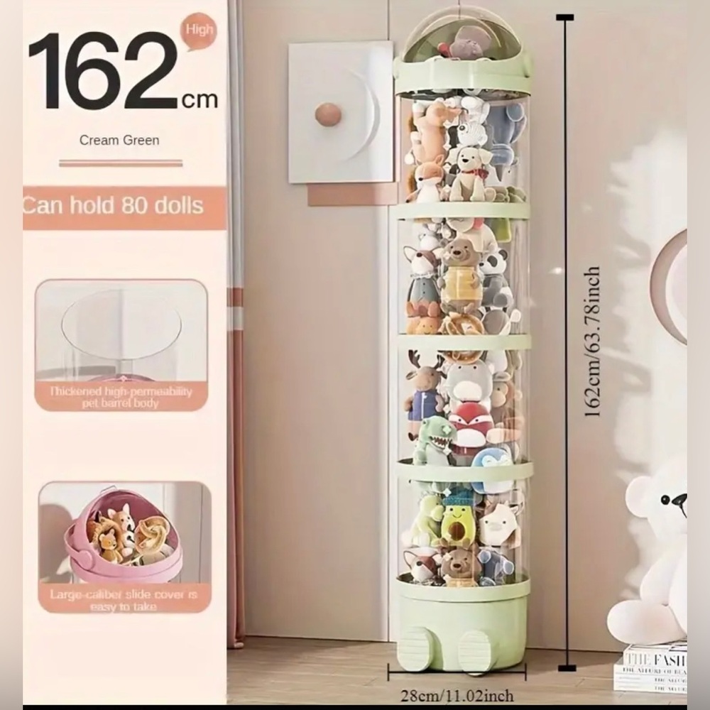 Acrylic Doll Storage Organizer 4-Layer Transparent Display Stand for Plush Toys